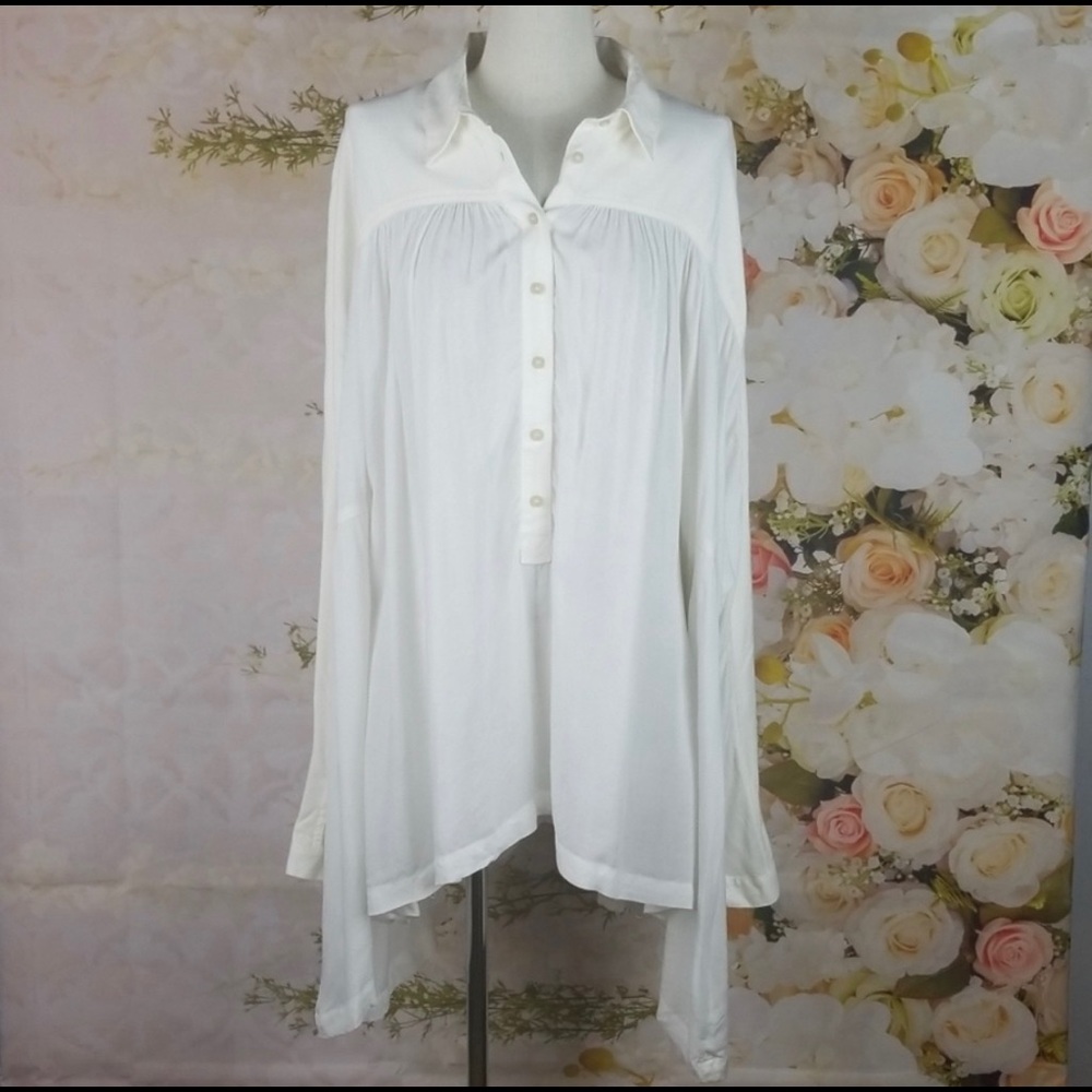 Free People Long-Sleeved Flowy Oversized Top